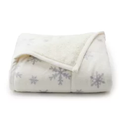 Cuddl Duds® Cozy Soft Plush to Faux Fur Throw -Cheap Home Decor Store 4380627 Silver Snowflake