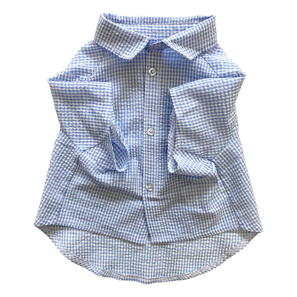 Woof Blue Woven Shirt for Dogs 3 Woof Blue Woven Shirt for Dogs - Image 3