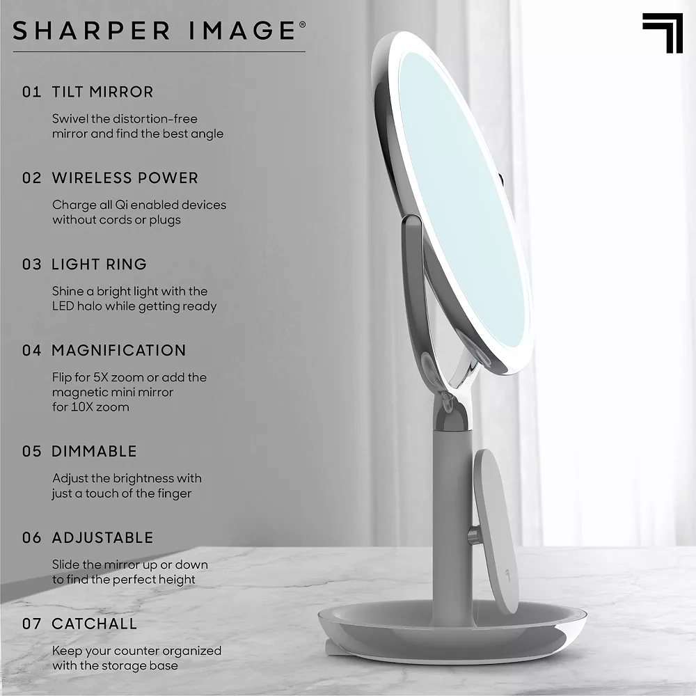 Sharper Image SpaStudio Vanity Mirror With Qi Wireless Charging 7 Sharper Image SpaStudio Vanity Mirror With Qi Wireless Charging - Image 7