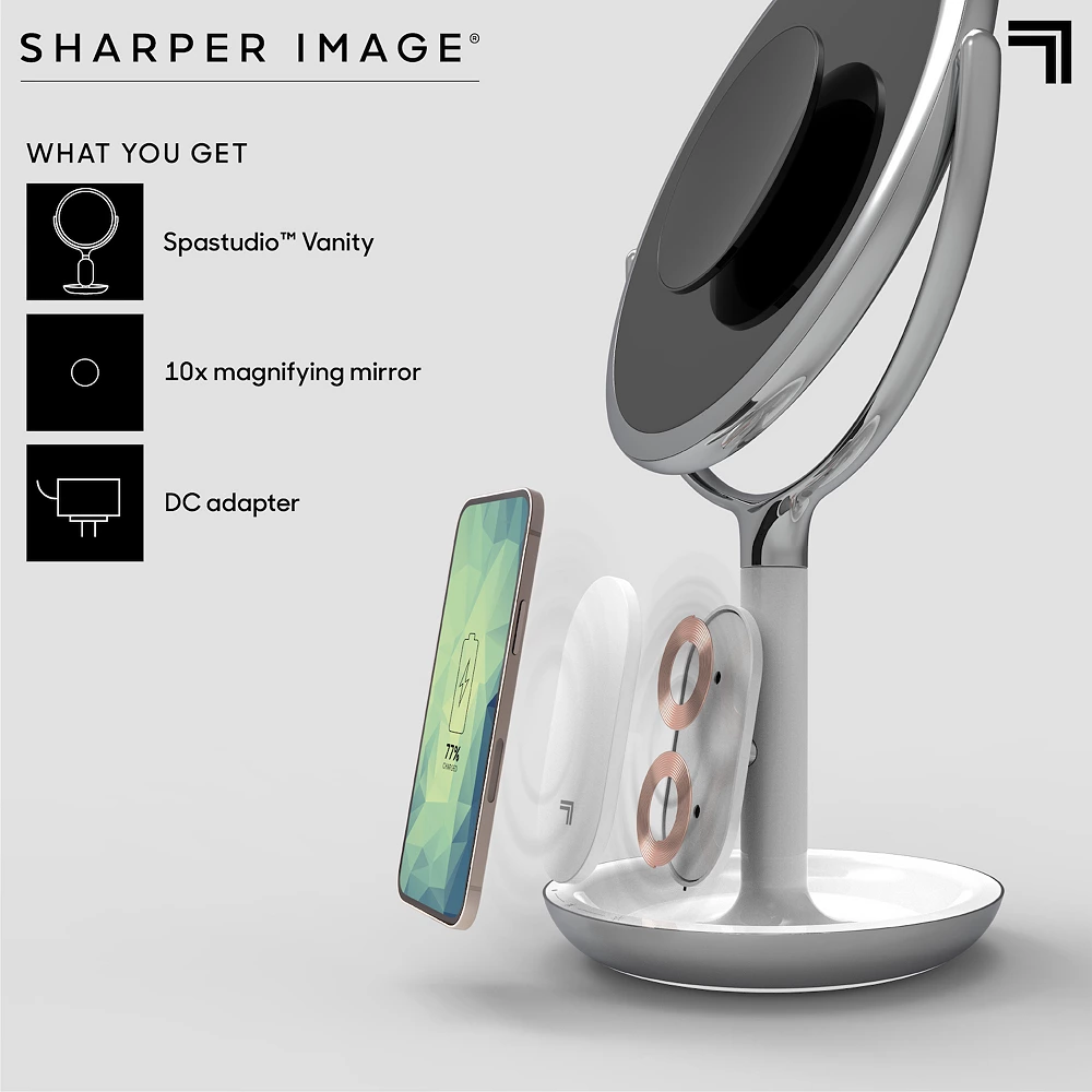 Sharper Image SpaStudio Vanity Mirror With Qi Wireless Charging 8 Sharper Image SpaStudio Vanity Mirror With Qi Wireless Charging - Image 8