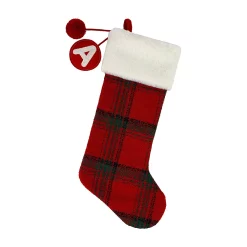 St. Nicholas Square® Plaid Monogram Christmas Stocking -Cheap Home Decor Store 5674264 A