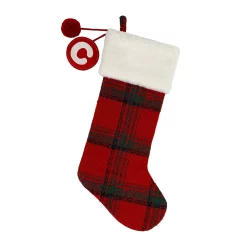 St. Nicholas Square® Plaid Monogram Christmas Stocking -Cheap Home Decor Store 5674264 C