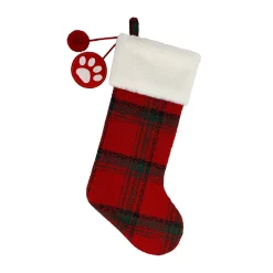 St. Nicholas Square® Plaid Monogram Christmas Stocking -Cheap Home Decor Store 5674264 Pet