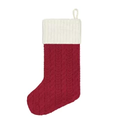 St. Nicholas Square® Large Red Knit Monogram Stocking -Cheap Home Decor Store 5675313 ALT