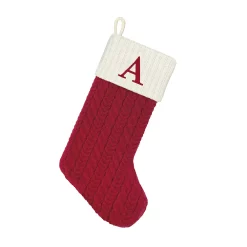 St. Nicholas Square® Large Red Knit Monogram Stocking -Cheap Home Decor Store 5675313 ALT3