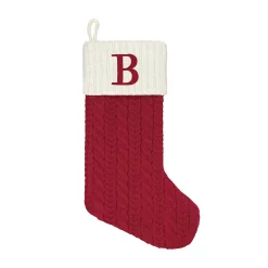 St. Nicholas Square® Large Red Knit Monogram Stocking -Cheap Home Decor Store 5675313 B
