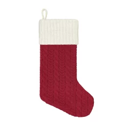 St. Nicholas Square® Large Red Knit Monogram Stocking