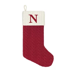 St. Nicholas Square® Large Red Knit Monogram Stocking -Cheap Home Decor Store 5675313 N