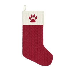 St. Nicholas Square® Large Red Knit Monogram Stocking -Cheap Home Decor Store 5675313 Pet