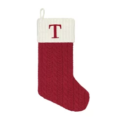 St. Nicholas Square® Large Red Knit Monogram Stocking -Cheap Home Decor Store 5675313 T