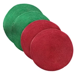 Cheap Home Decor Store 29 St. Nicholas Square® Red & Green Round Placemat 4-pk.