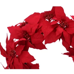St. Nicholas Square® Artificial Red Poinsettia Wreath 5 St. Nicholas Square® Artificial Red Poinsettia Wreath -Cheap Home Decor Store 5739478 ALT2