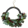 St. Nicholas Square® Asymmetrical Artificial Holly Berry Wreath