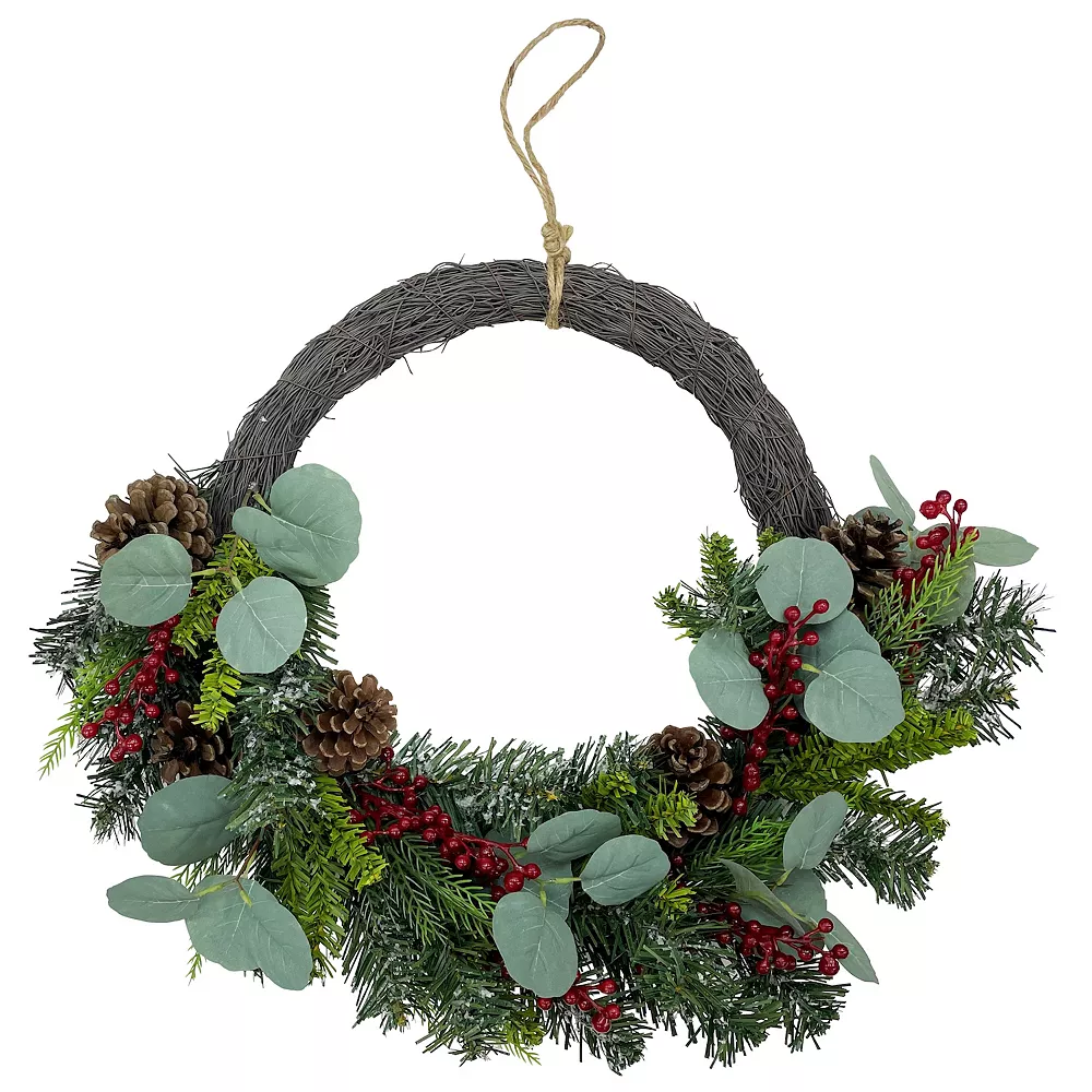 St. Nicholas Square® Asymmetrical Artificial Holly Berry Wreath 1 St. Nicholas Square® Asymmetrical Artificial Holly Berry Wreath