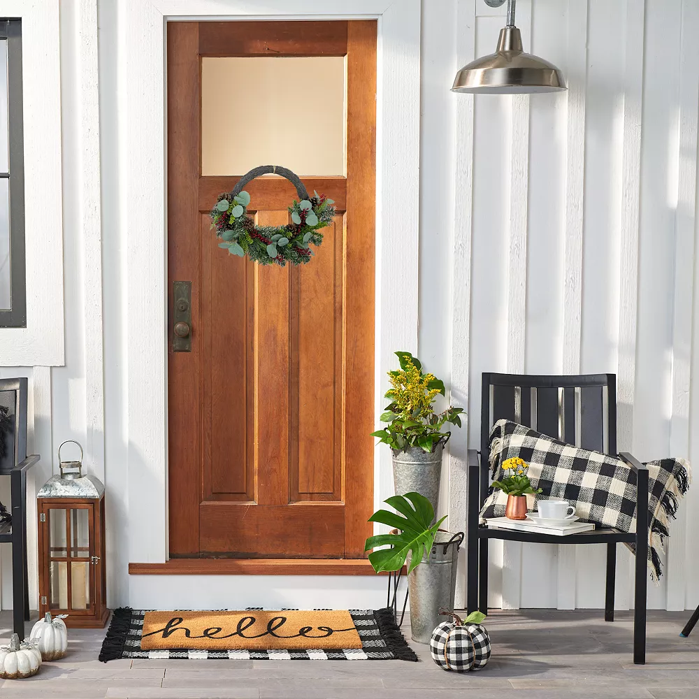 St. Nicholas Square® Asymmetrical Artificial Holly Berry Wreath 2 St. Nicholas Square® Asymmetrical Artificial Holly Berry Wreath - Image 2