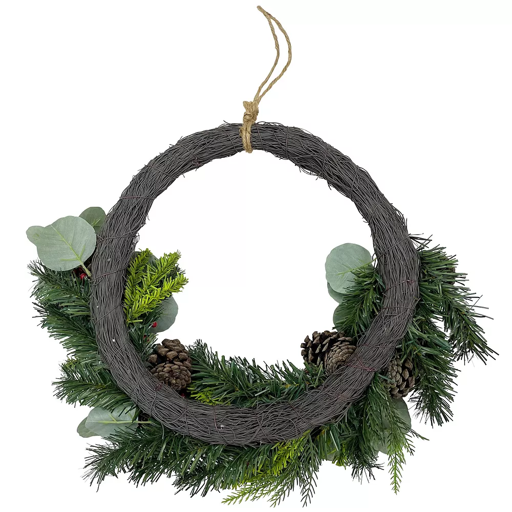 St. Nicholas Square® Asymmetrical Artificial Holly Berry Wreath 3 St. Nicholas Square® Asymmetrical Artificial Holly Berry Wreath - Image 3