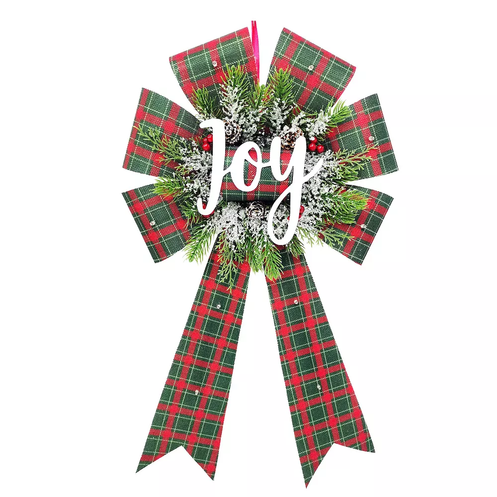 St. Nicholas Square® LED Joy Burlap Bow 2 St. Nicholas Square® LED Joy Burlap Bow - Image 2
