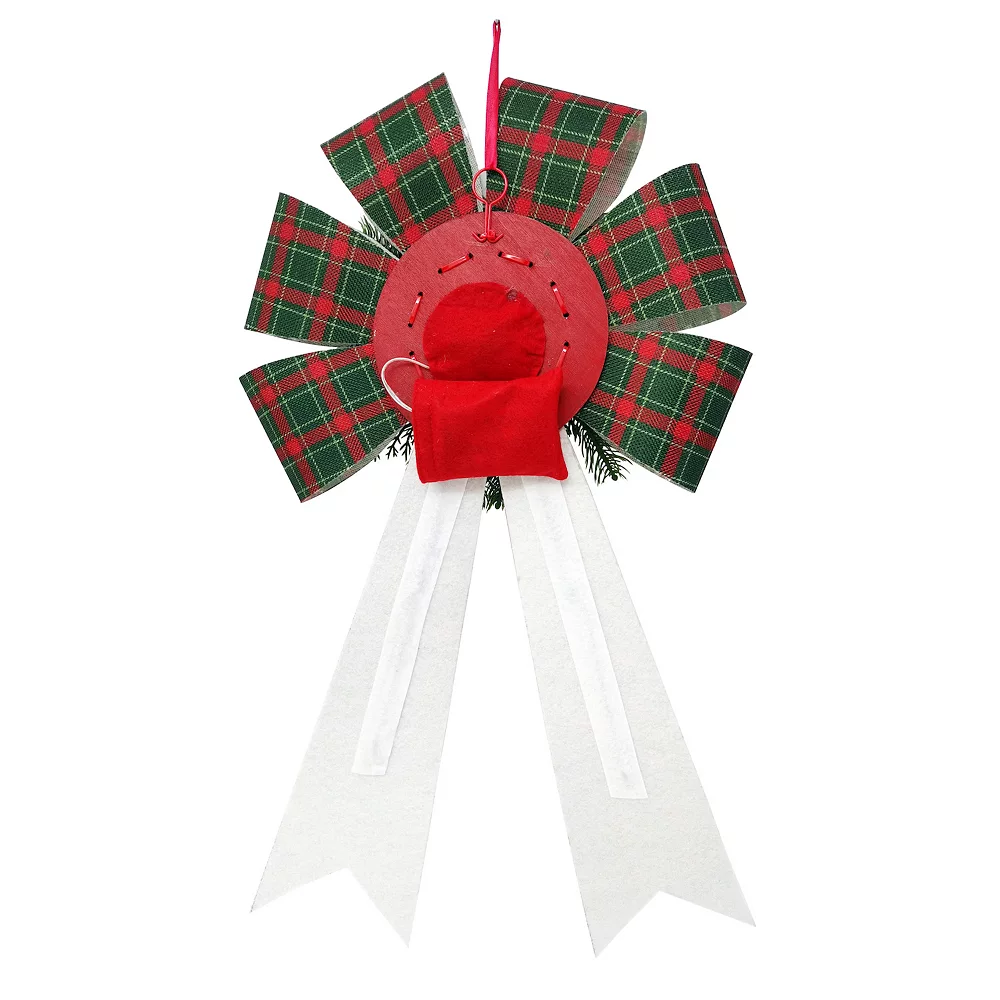 St. Nicholas Square® LED Joy Burlap Bow 3 St. Nicholas Square® LED Joy Burlap Bow - Image 3