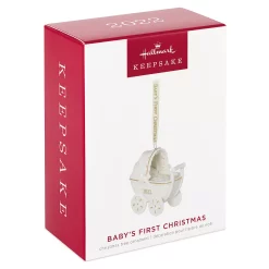 Hallmark Baby's First Christmas Pram Porcelain 2022 Hallmark Keepsake Christmas Ornament -Cheap Home Decor Store 5825959 ALT2